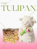 PELUCHE CORDEITO TULIPAN + TULIPAN INFINITO + CAJA DE REGALO